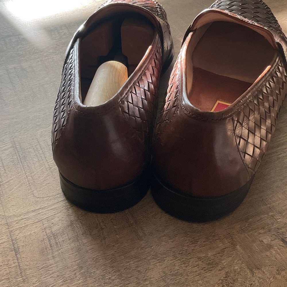 Cole Haan Woven Brown Leather Loafers - Picture 4 of 4